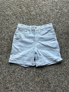 J. Crew High Rise White Denim Shorts 5” inseam size 28
